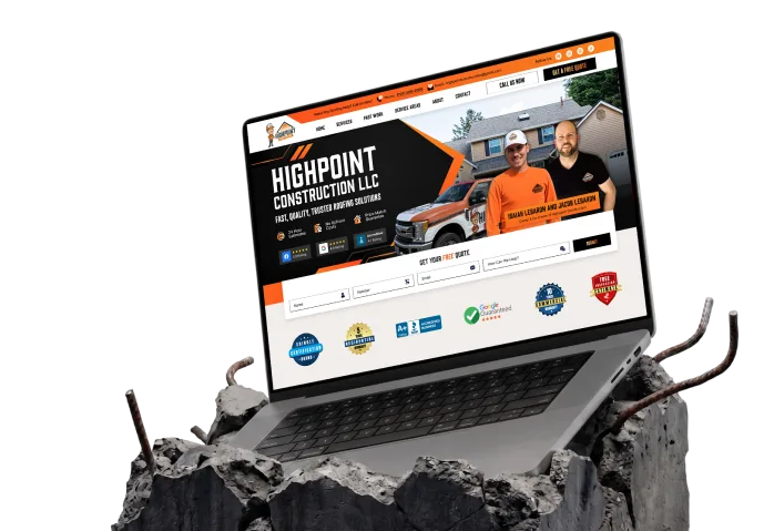 Client website built by Xcraft Studio, shown on laptop